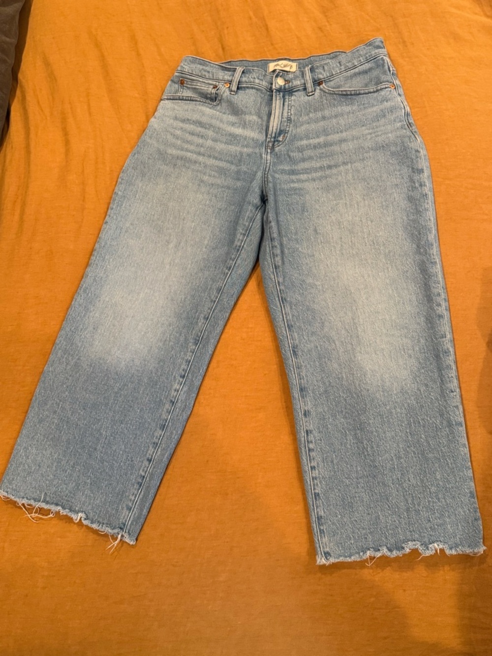 Madewell Light Blue Wide-Leg Crop Jeans